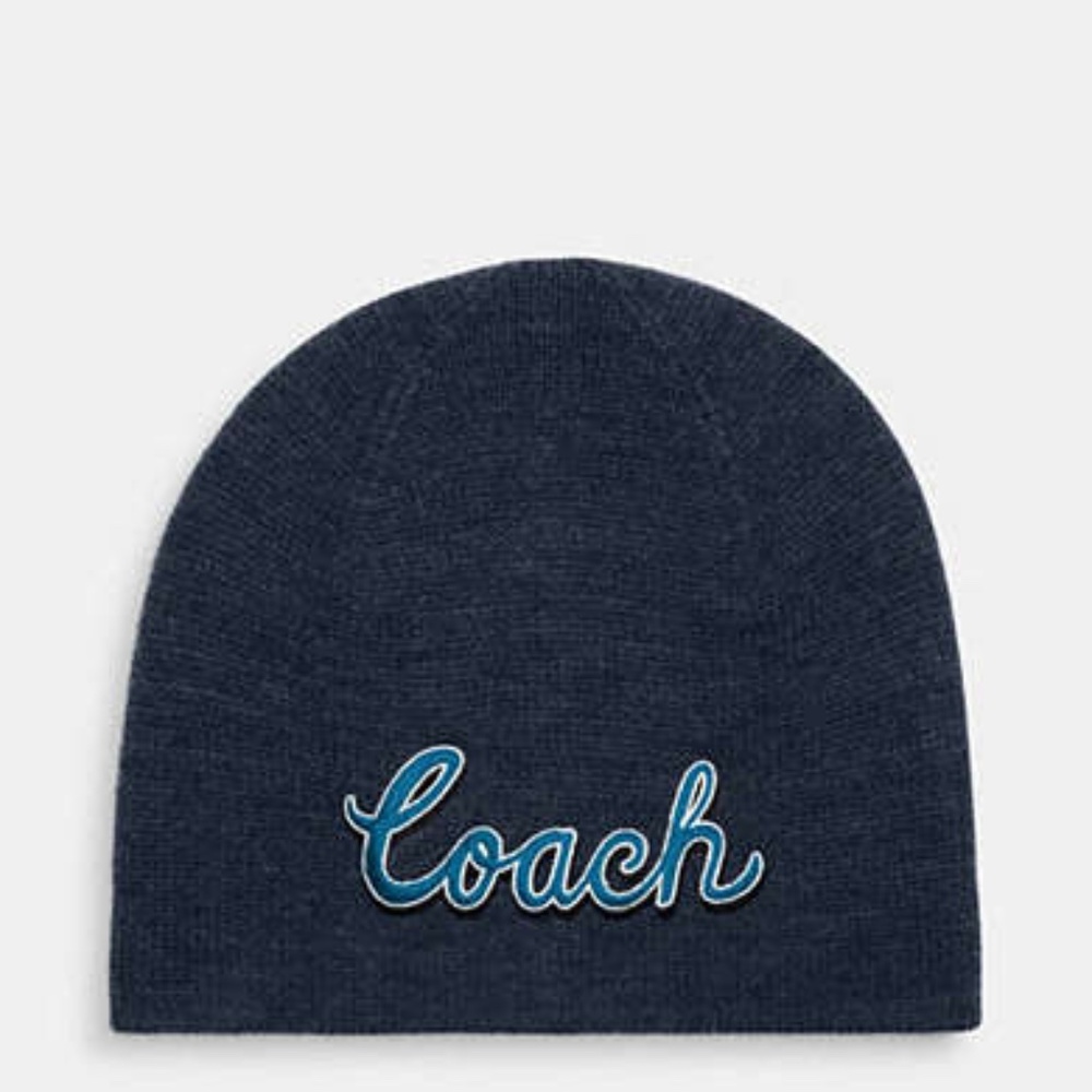 NWT Coach Script Print Knit Beanie & Scarf Bundle… - image 4